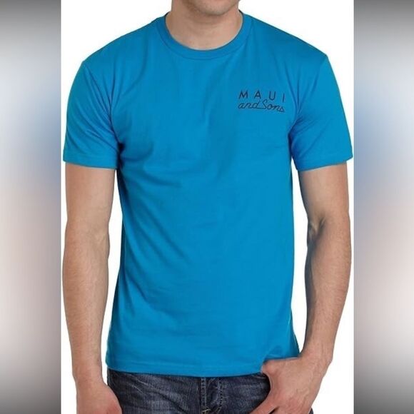 Maui & Sons‎ Small Blue Cookie Logo T Shirt - Picture 1 of 8